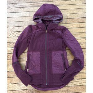Lululemon women's purple fleece keen jacket layered outdoors Size Small